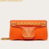 Replica Valentino Stud Sign Shoulder Bag In Green Nappa Leather