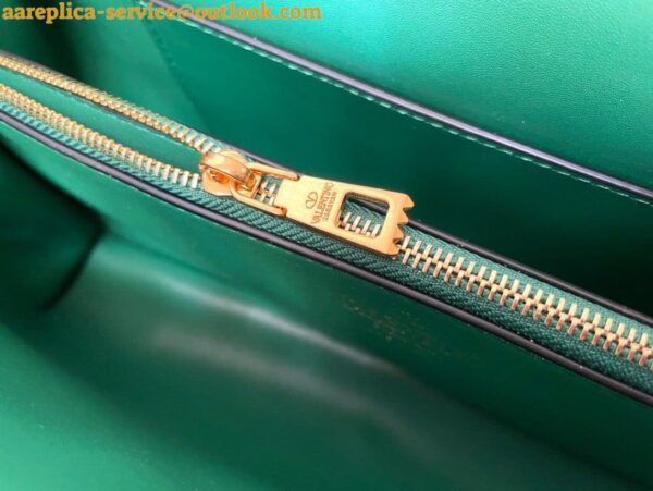 Replica Valentino Stud Sign Shoulder Bag In Green Nappa Leather 13