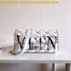 Replica Valentino 4100 Medium Rockstud Alcove Handbag In Grainy Calfskin 2B0J41 Black