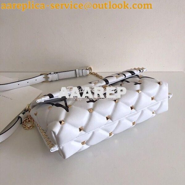 Replica Valentino Garavani Candystud Leather Clutch with VLTN White 6