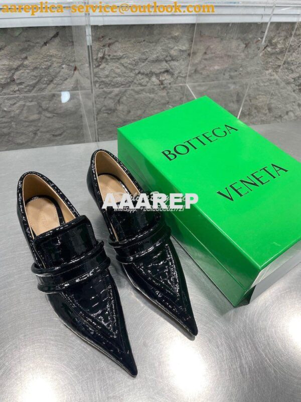 Replica Bottega Veneta BV Spada Pump Croc-Embossed Glossy Leather 7538 7