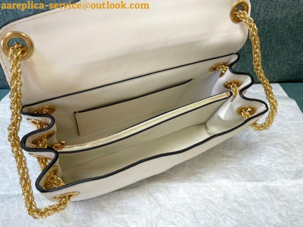 Replica Valentino Stud Sign Shoulder Bag In White Nappa Leather 4