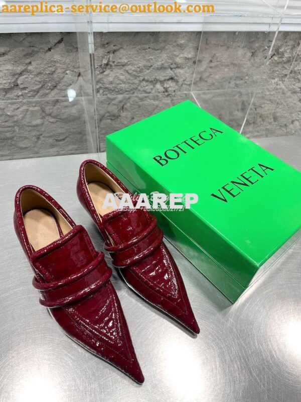 Replica Bottega Veneta BV Spada Pump Croc-Embossed Glossy Leather 7538 16