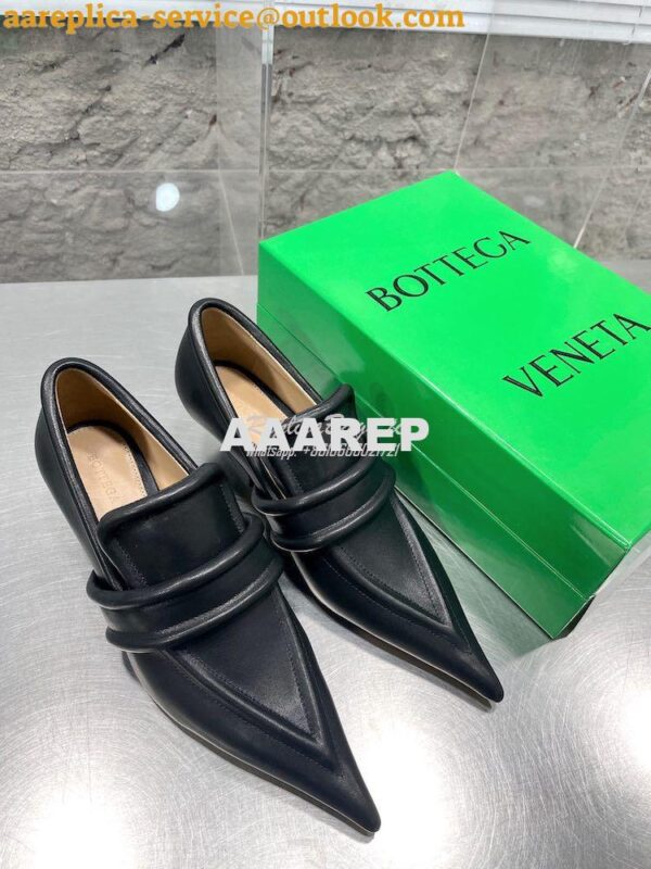 Replica Bottega Veneta BV Spada Pump Lambskin 753800 black White 6