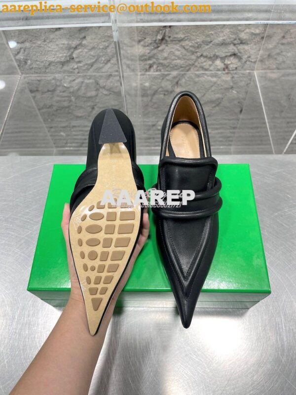 Replica Bottega Veneta BV Spada Pump Lambskin 753800 black White 11