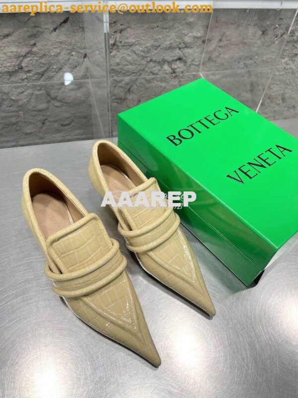 Replica Bottega Veneta BV Spada Pump Croc-Embossed Glossy Leather 7538 24