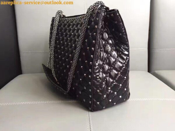 Replica Valentino All Black Rockstud Spike Tote Bag 2