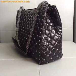 Replica Valentino All Black Rockstud Spike Tote Bag 2