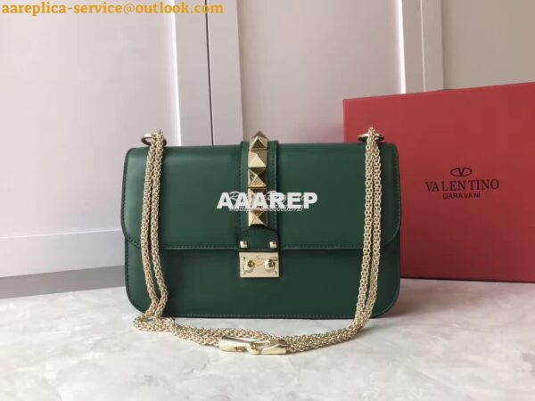 Replica Valentino Garavani Chain Cross Body Bag Green 3