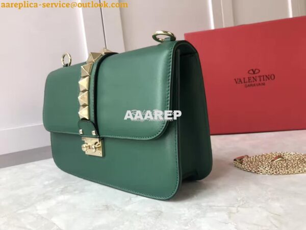 Replica Valentino Garavani Chain Cross Body Bag Green 4