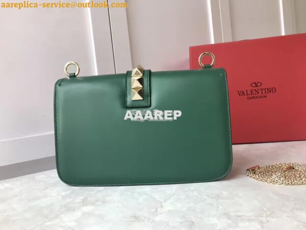 Replica Valentino Garavani Chain Cross Body Bag Green 6