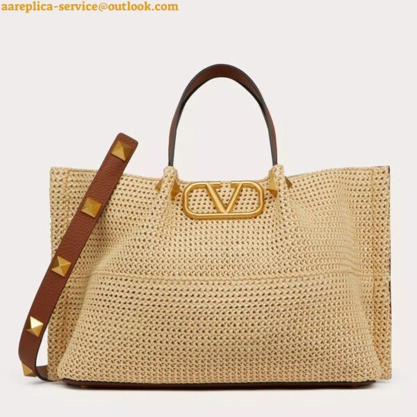 Replica Valentino Garavani Medium Straw Summer Tote Bag 8