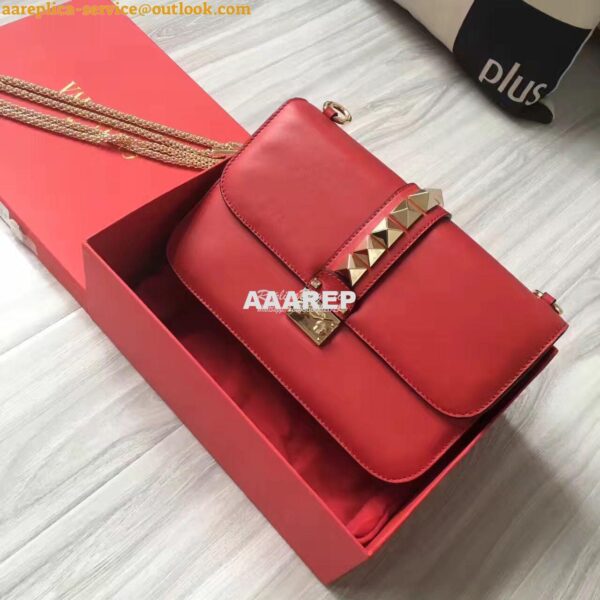 Replica Valentino Garavani Chain Cross Body Bag Red 3