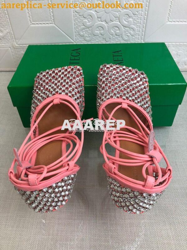 Replica Bottega Veneta BV Sparkle Stretch Rhinestone Mesh 667206 Coral 8