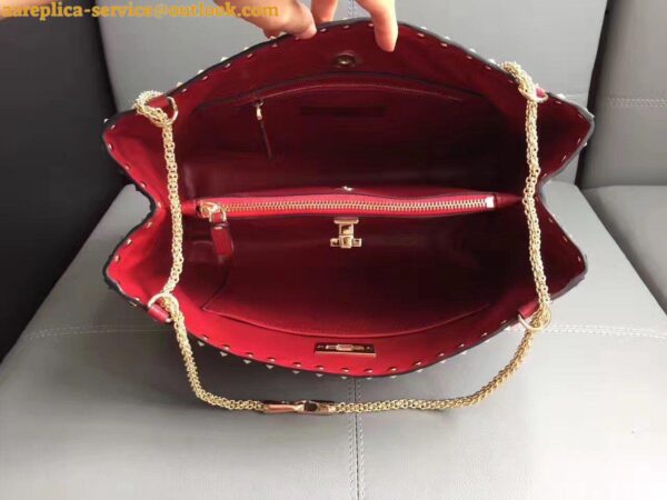 Replica Valentino Red Rockstud Spike Tote Bag 3