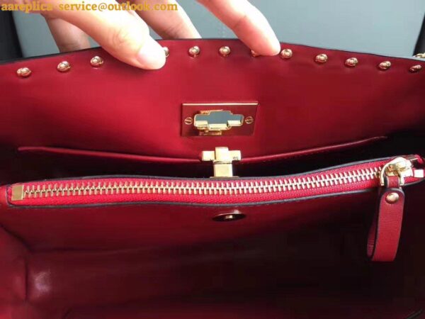 Replica Valentino Red Rockstud Spike Tote Bag 9