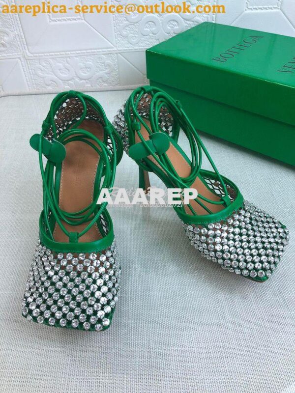 Replica Bottega Veneta BV Sparkle Stretch Rhinestone Mesh 667206 Grass 5