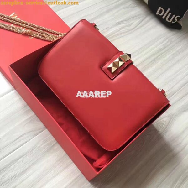 Replica Valentino Garavani Chain Cross Body Bag Red 11