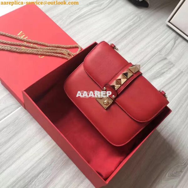 Replica Valentino Garavani Chain Cross Body Bag Red 13