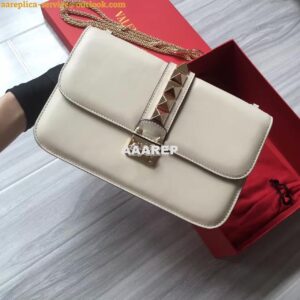 Replica Valentino Garavani Chain Cross Body Bag White 2