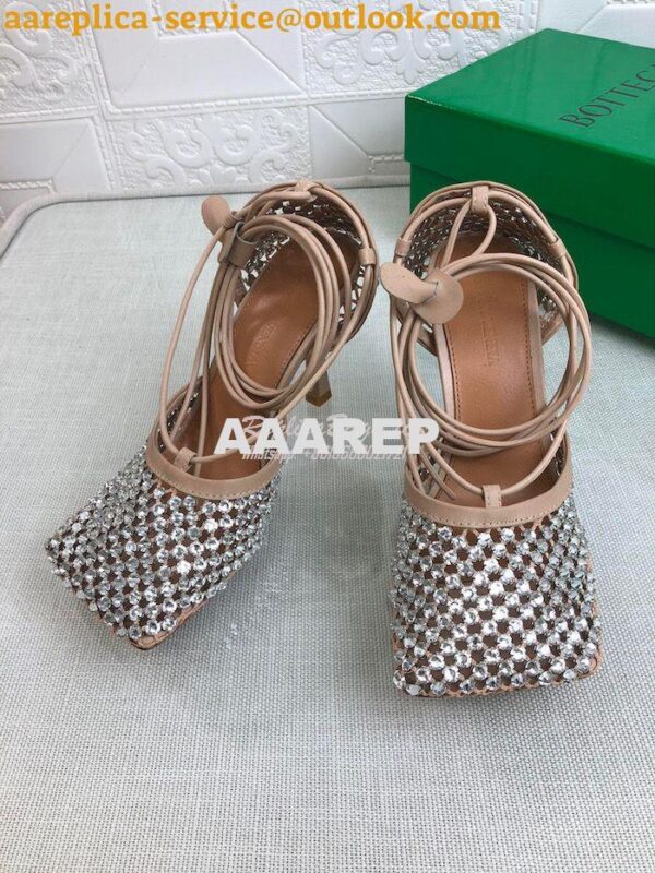 Replica Bottega Veneta BV Sparkle Stretch Rhinestone Mesh 667206 Nude 3