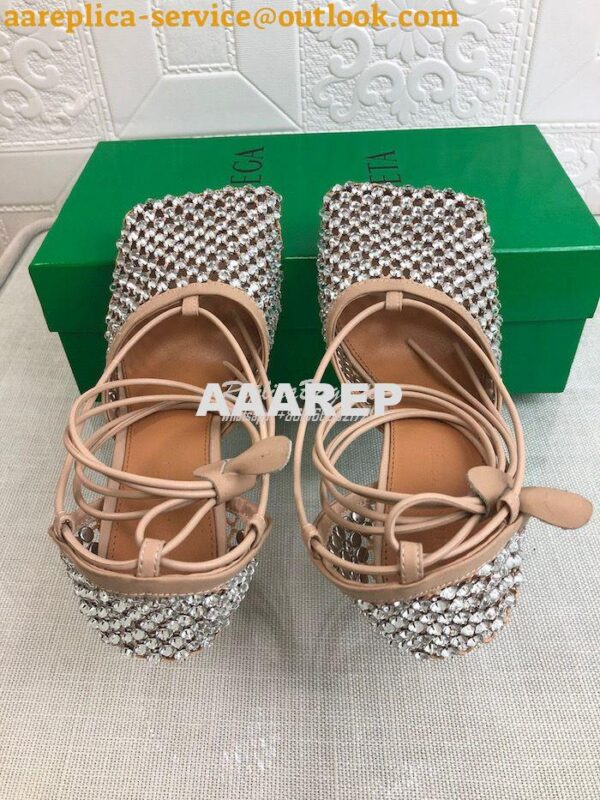 Replica Bottega Veneta BV Sparkle Stretch Rhinestone Mesh 667206 Nude 6