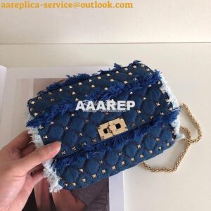 Replica Valentino Garavani Denim Rockstud Spike Bag 2