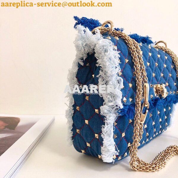 Replica Valentino Garavani Denim Rockstud Spike Bag 6