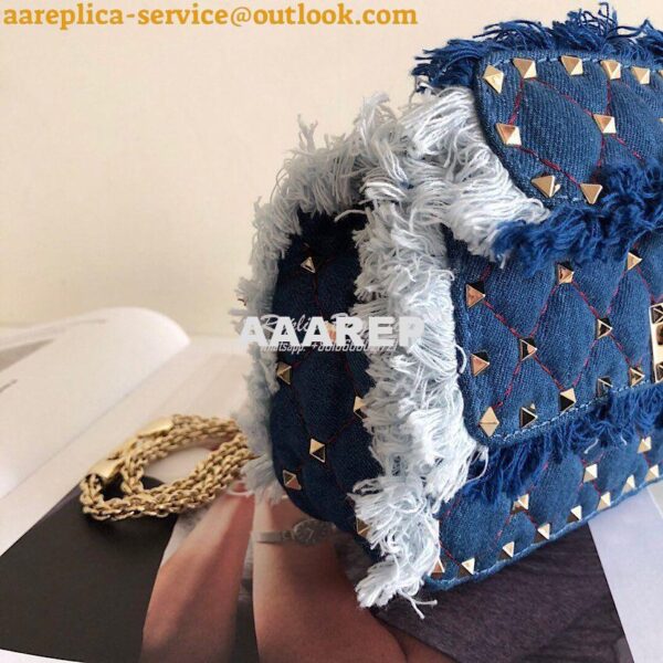 Replica Valentino Garavani Denim Rockstud Spike Bag 7