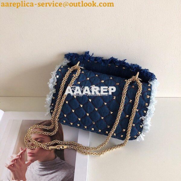 Replica Valentino Garavani Denim Rockstud Spike Bag 11