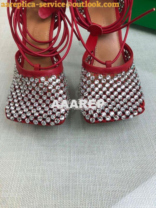 Replica Bottega Veneta BV Sparkle Stretch Rhinestone Mesh 667206 Red 5