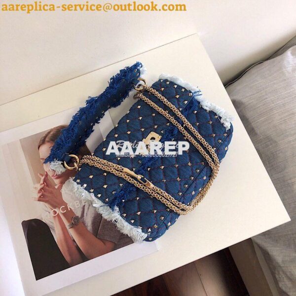 Replica Valentino Garavani Denim Rockstud Spike Bag 12