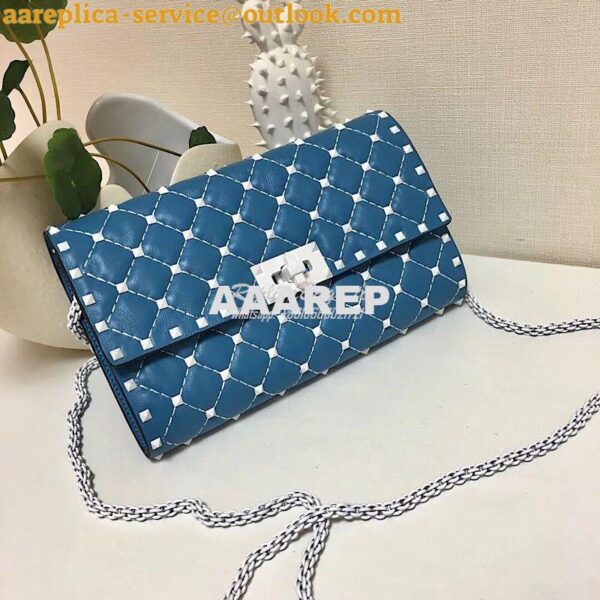 Replica Valentino Garavani Free Rockstud Spike Chain Bag Azure 3