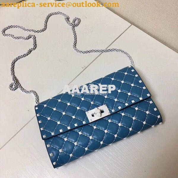 Replica Valentino Garavani Free Rockstud Spike Chain Bag Azure 4