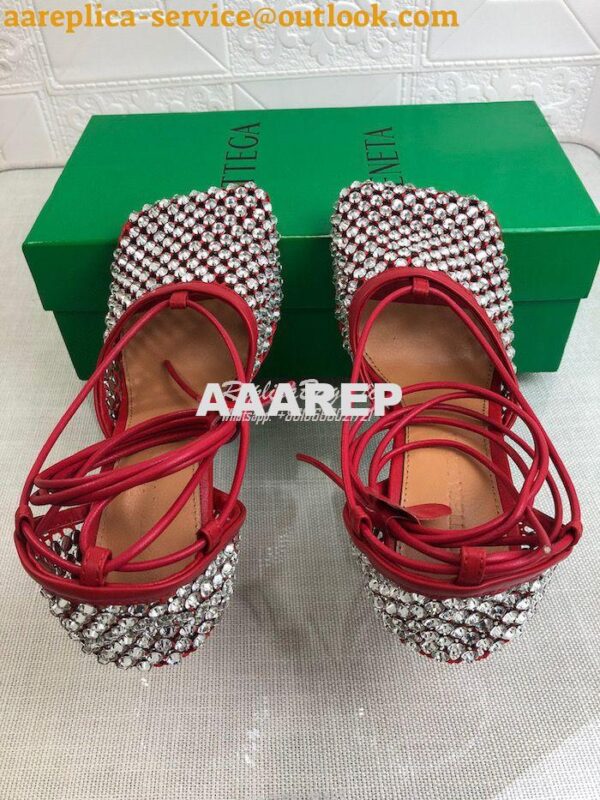 Replica Bottega Veneta BV Sparkle Stretch Rhinestone Mesh 667206 Red 8