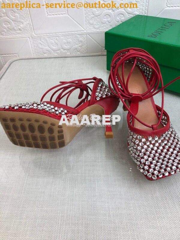 Replica Bottega Veneta BV Sparkle Stretch Rhinestone Mesh 667206 Red 9