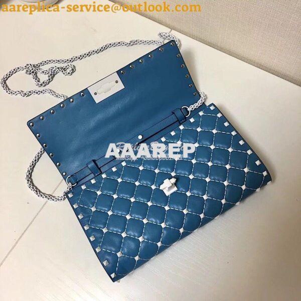 Replica Valentino Garavani Free Rockstud Spike Chain Bag Azure 8