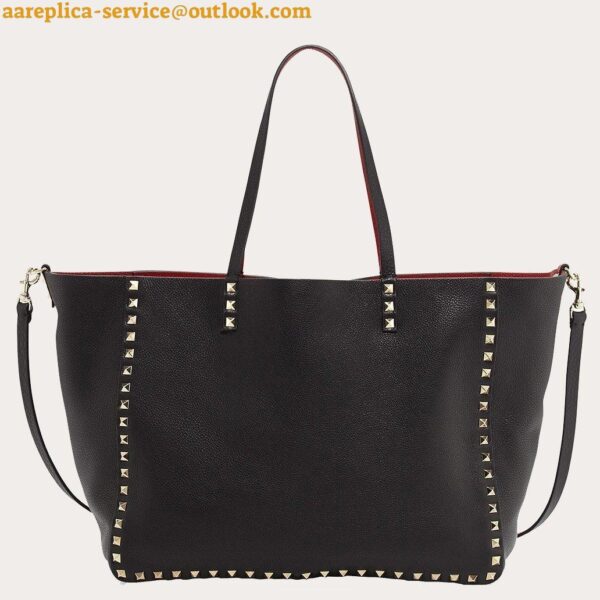 Replica Valentino Rockstud Medium Reversible Tote Black 15