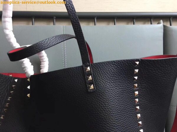 Replica Valentino Rockstud Medium Reversible Tote Black 16