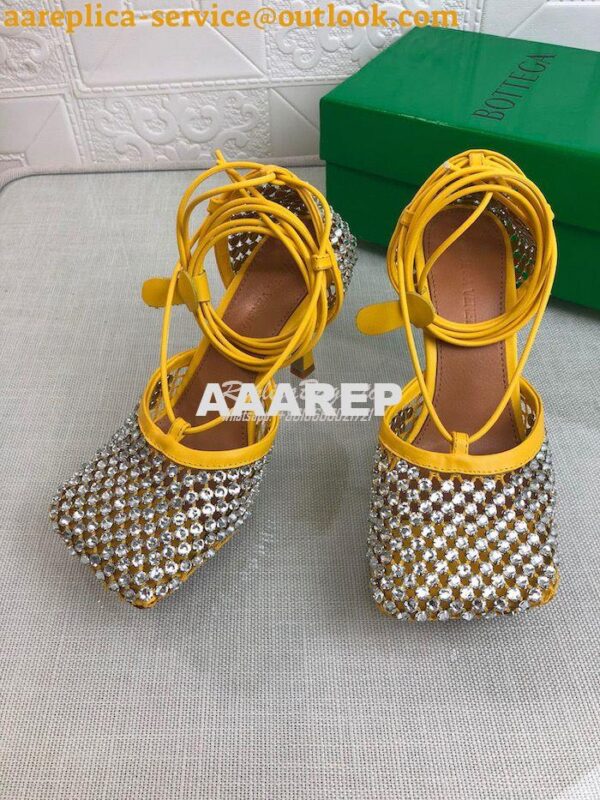 Replica Bottega Veneta BV Sparkle Stretch Rhinestone Mesh 667206 Yello 5