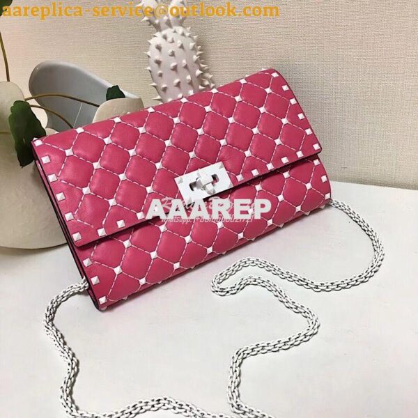 Replica Valentino Garavani Free Rockstud Spike Chain Bag Bright Pink 3