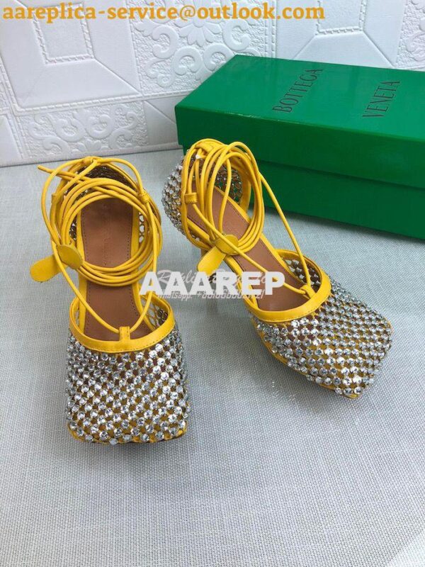 Replica Bottega Veneta BV Sparkle Stretch Rhinestone Mesh 667206 Yello 6