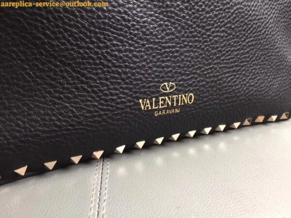 Replica Valentino Rockstud Medium Reversible Tote Black 26