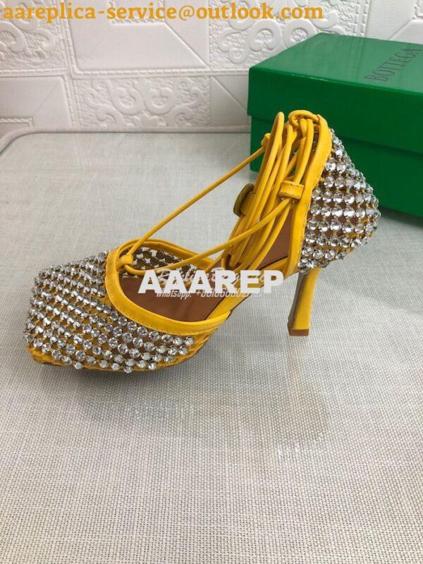 Replica Bottega Veneta BV Sparkle Stretch Rhinestone Mesh 667206 Yello 8