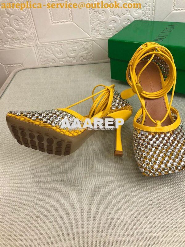 Replica Bottega Veneta BV Sparkle Stretch Rhinestone Mesh 667206 Yello 11