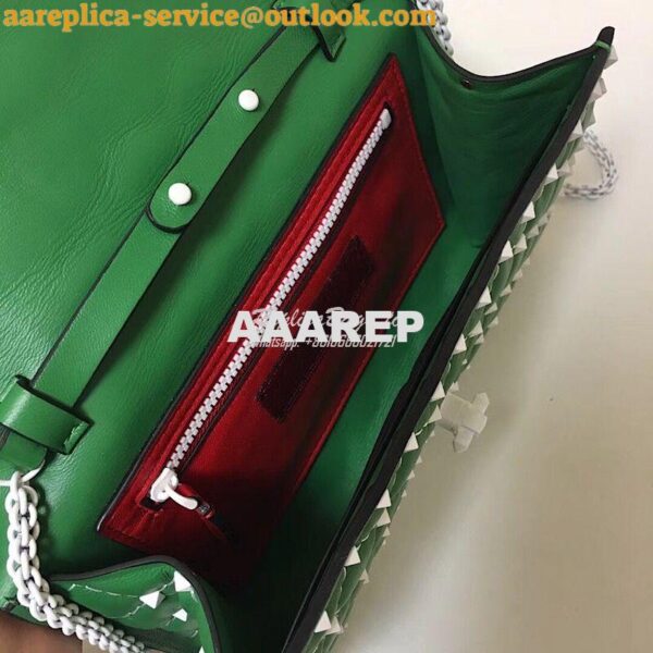 Replica Valentino Garavani Free Rockstud Spike Chain Bag Green 9