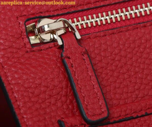 Replica Valentino Rockstud Medium Tote In Red Grained Leather 10