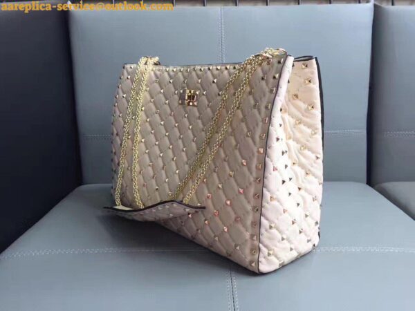 Replica Valentino White Rockstud Spike Tote Bag