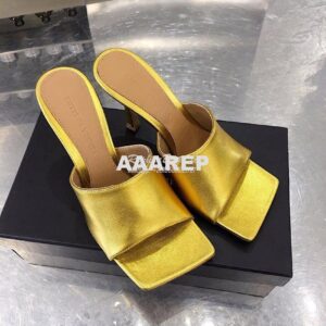 Replica Bottega Veneta BV Stretch Sandals 610538 Gold 2