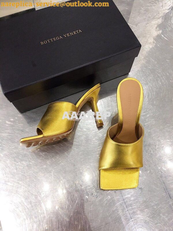 Replica Bottega Veneta BV Stretch Sandals 610538 Gold 4